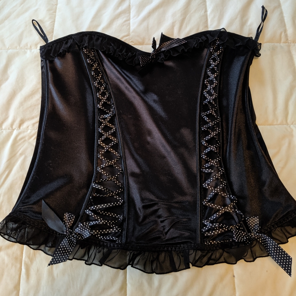 Black Corset with polka dot accents